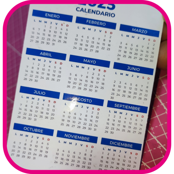 Calendario de Bolsillo medida 8x5cm - Imagen 2