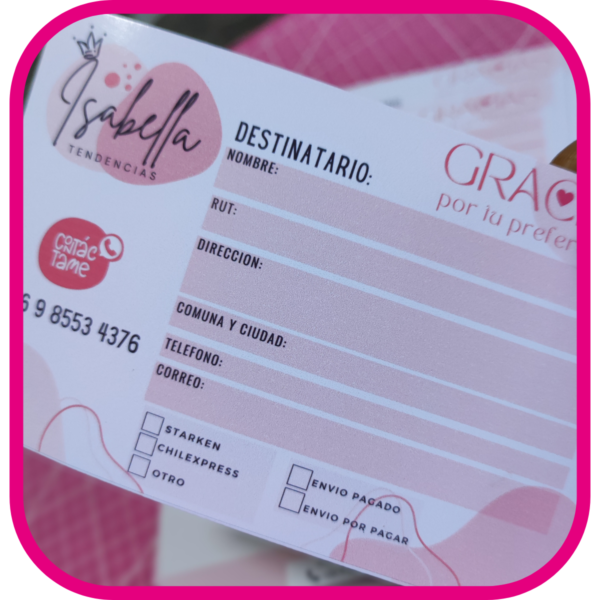Destinatarios o stickers de envío adhesivos. (9x6cm) - Imagen 2