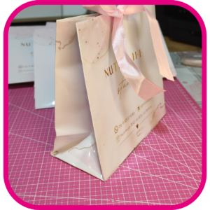 Bolsas boutique 14x14x7cm de fuelle