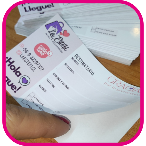 Destinatarios o stickers de envío adhesivos. (9x6cm) - Imagen 7