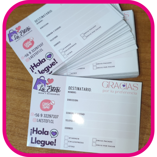 Destinatarios o stickers de envío adhesivos. (9x6cm) - Imagen 6