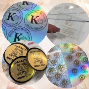 Stickers holográficos personalizados - packaging Maneki Chile - imagen 1