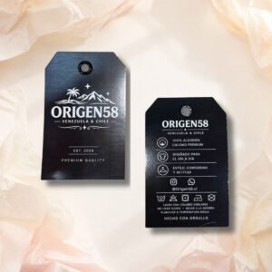 Tags colgantes con ojetillos metálicos personalizado - packaging Maneki Chile - imagen 1