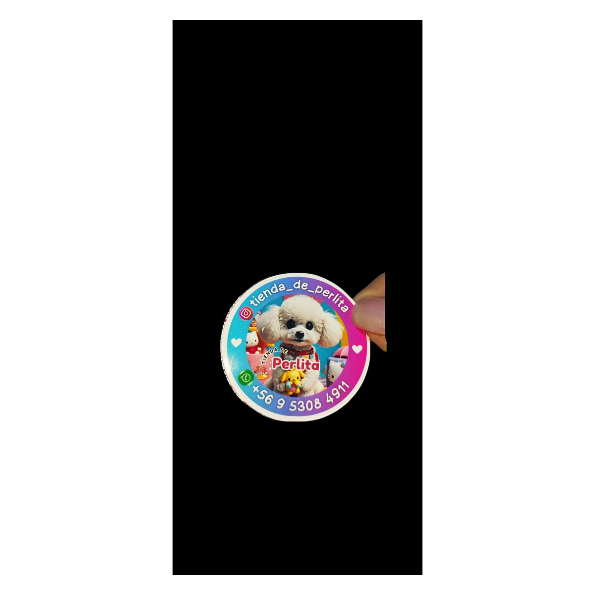 Stickers troquelados personalizados - packaging Maneki Chile - vista 3